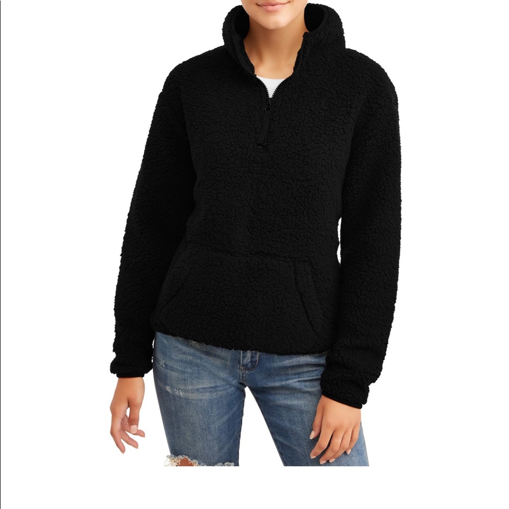 No Boundaries Juniors' 1/4 zip Sherpa Pullover